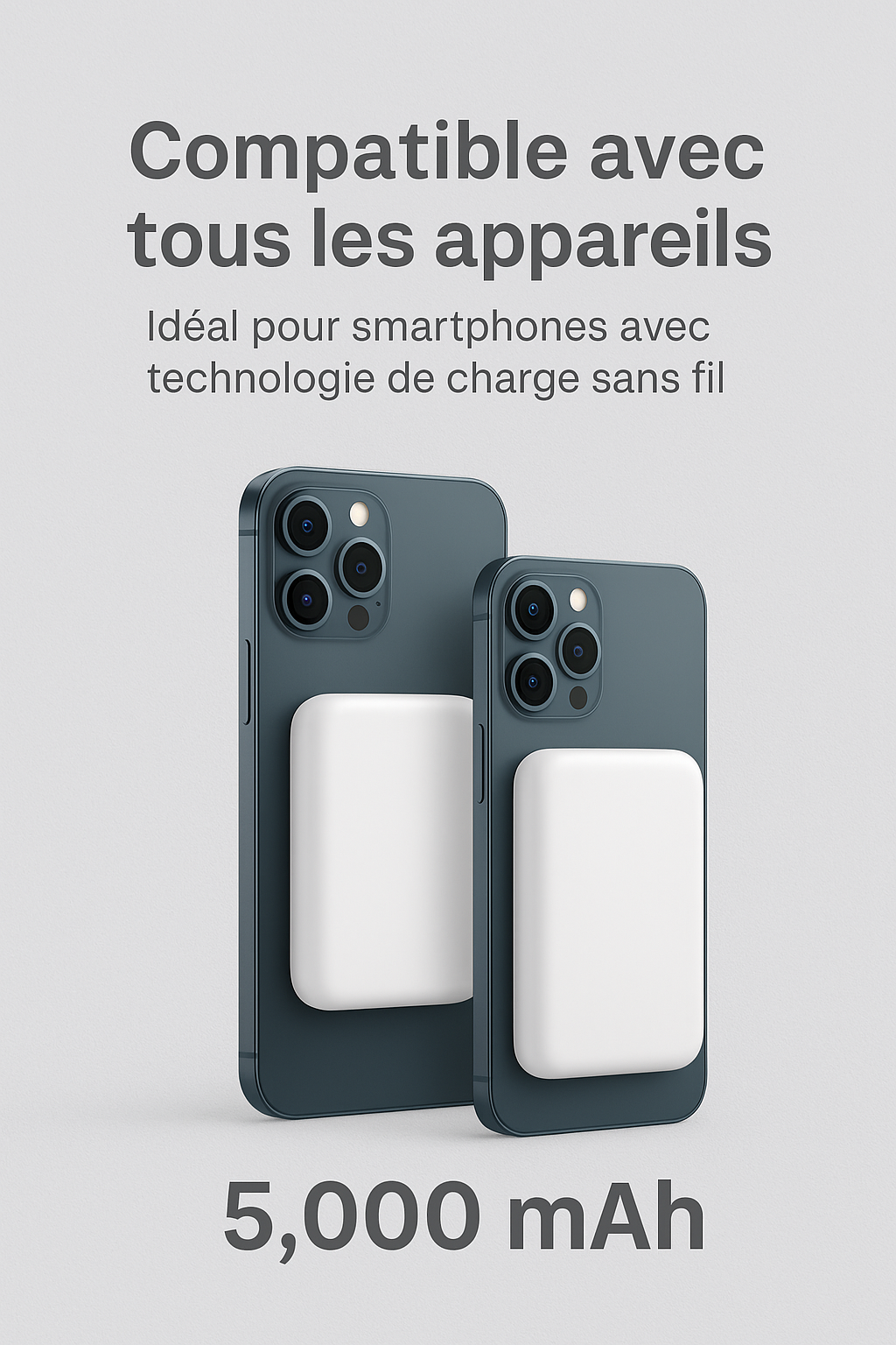 Batterie Externe Magnétique – Recharge Sans Fil 15W