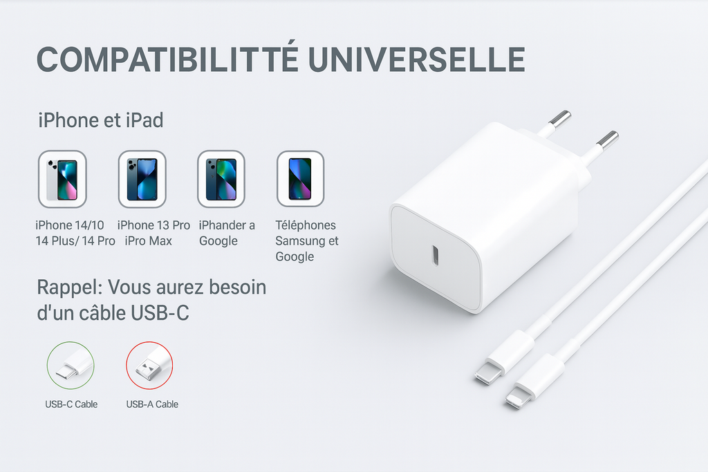 Chargeur Magnétique Rapide 30W Compatible iPhone