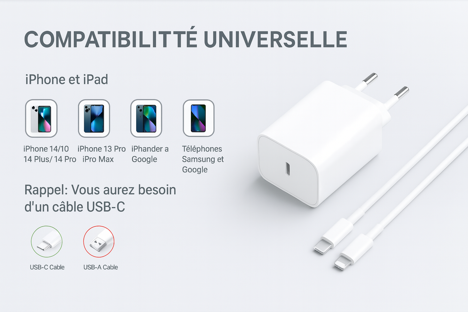 Chargeur Magnétique Rapide 30W Compatible iPhone